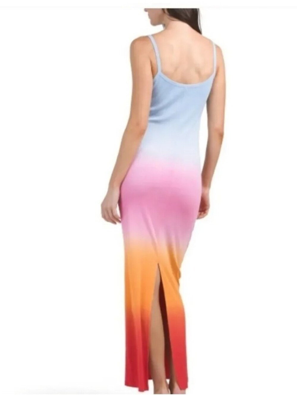 NWOT YFB Young Fabulous Broke Ombre Maxi Tank Dress in Blue-Pink-Orange-red - Picture 4 of 8